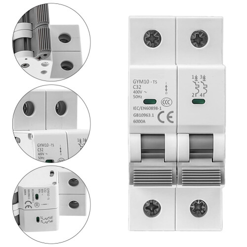 AC Mini Circuit Breaker 2-Pole 6–63A 6kA 1