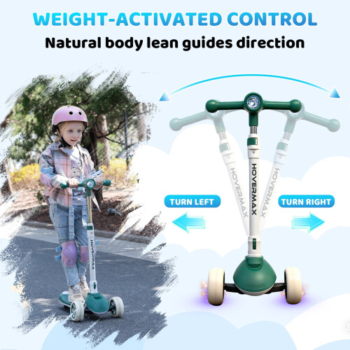 Kids 3-Wheel Scooter with Lean-to-Steer and Adjustable 2