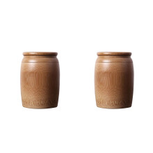2Pièces Pot À Bambou Naturel Anti-Rouille Couvercle Étanche