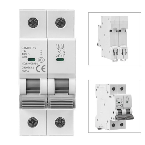AC Mini Circuit Breaker 2-Pole 6–63A 6kA 1