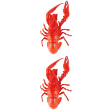 2Pièces Figurines Homard PVC Rouge Légères Pour Décoration Extérieure