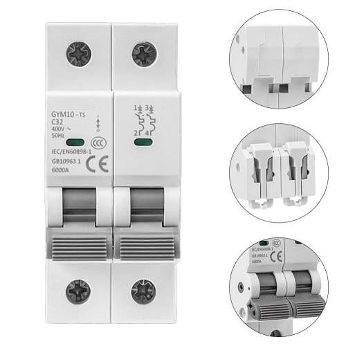 AC Mini Circuit Breaker 2-Pole 6A to 63A 6kA