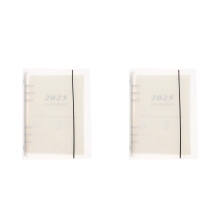 2Pièces Organiseur 2025 PP Lisse Notebook Détachable