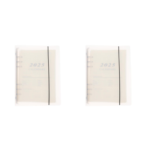 2Pièces Organiseur 2025 PP Lisse Notebook Détachable
