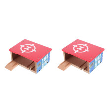 2Pièces Accessoire Railway Bois Gare Aéroport Pour Jeux D'enfants
