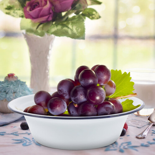 Enamel Soup Basin White 16 x 10.5 x 5 cm 1