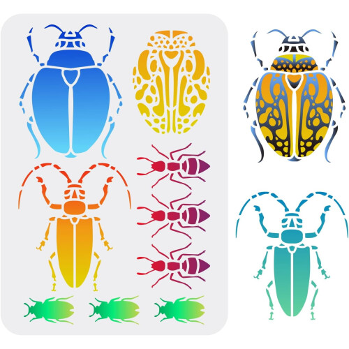 Scarab Stencil Template Reusable Plastic 11.7 x 8.3 Inch 1