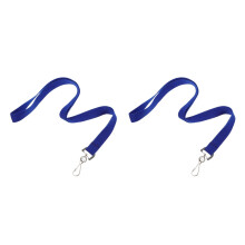 2St Comfortabele Blauwe Lanyards Met Badgehouder, Polyester, Dagelijks