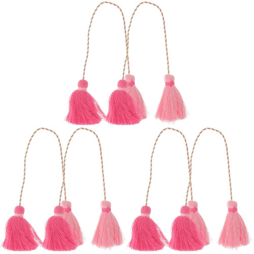 6Pièces Pompons Rose Tissés Main Pour Décoration DIY