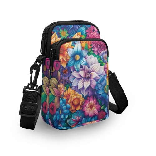 Τσάντα Χιαστί Flowers Διπλής Επίστρωσης Μικρή Casual 2