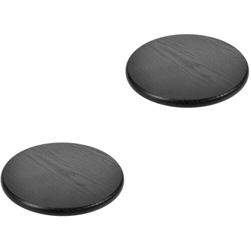 2Pièces Assise Bois Rond Noir Facile À Installer