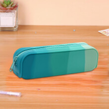 Macaron Gradient Silicone Pencil Pouch Large Capacity
