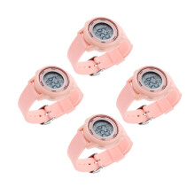 4St Elektronische Kinderpolshorloge Roze Met Backlight Alarm En