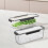 Clear Stackable Storage Bins with Lid & Bottom Drain Pad for Fridge, Freezer, Pantry—1 Pack, Large 7