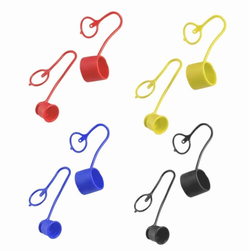 4Sets Hydraulic Quick Connect Dust Cap Pvc Flat Face For Bobcat Couplers 2