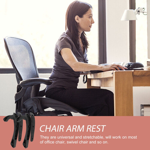 Office Chair Arm Pads with Lumbar Support 2 pcs Black 1