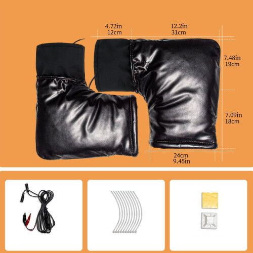 Heated Motorcycle Handlebar Mittens 12V Windproof Waterproof 1