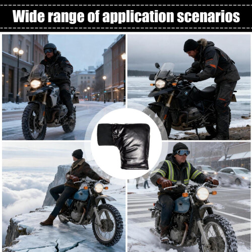 Heated Motorcycle Handlebar Mittens 12V Windproof Waterproof 2