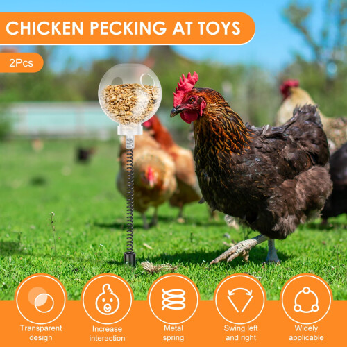 Chicken Treat Dispenser Interactive Slow Feeder Toy 2 Pack 1