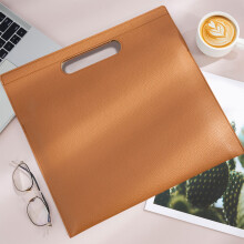 AuroraX 8.5x11 in Letter Size File Folders,Leather Expanding Brown Briefcases with Handle for Documents Paper File Office Supplies