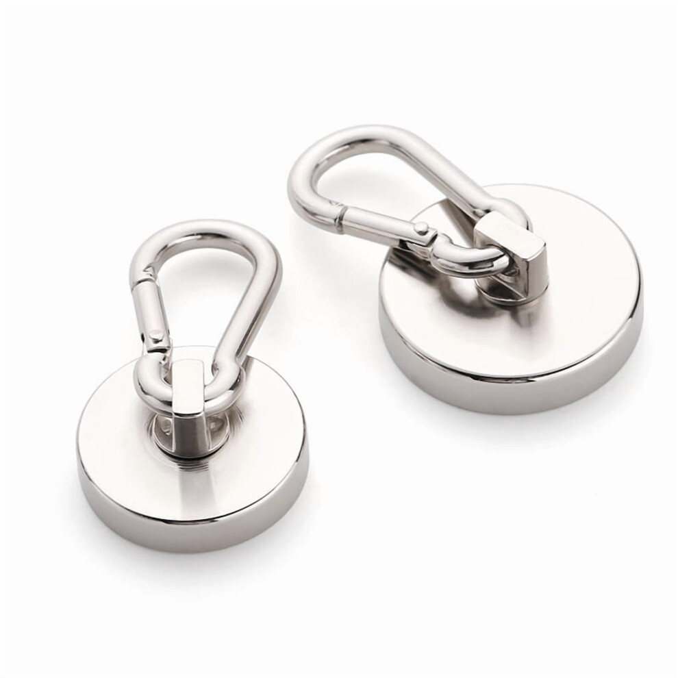 1/2Pcs Ultra-Strong Magnetic Hooks Pro - 100Lbs Heavy-Duty Neodymium Magnets With Carabiner And Swivel Ideal For Hanging Kitchen 9159796075462