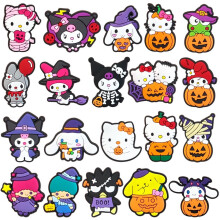 20-Piece Sanrio PVC Shoe Charms Pack, No-Repeat Cute Cartoon Shoes Decorations for Unisex
