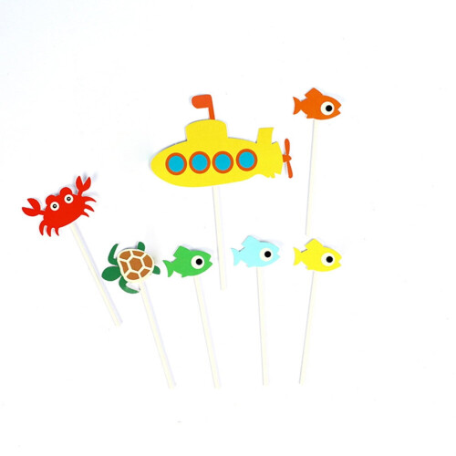 Ocean Cake Toppers Paper Assortment 13 Pieces 2