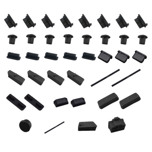 Protecții de porturi din silicon, negre, 40 buc. 2