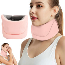Neuleben Snooze Sleeping Aid Memory Foam Orthopedic Neck Support Pillow for Travel Comfort