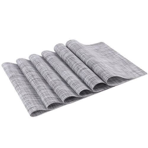 Table Mats Grey Heat and Stain Resistant 6 Pcs 1