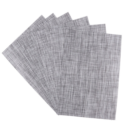 Table Mats Grey Heat and Stain Resistant 6 Pcs 2