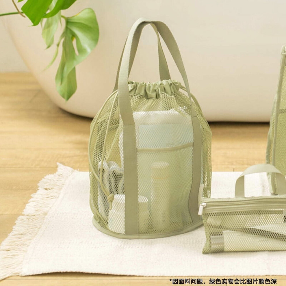 Travel Large Capacity Mesh Nylon Cosmetic Bag Organizer Foldable Casual Mesh Drawstring Bags Rope Bundle Pocket Swim Washing Bag