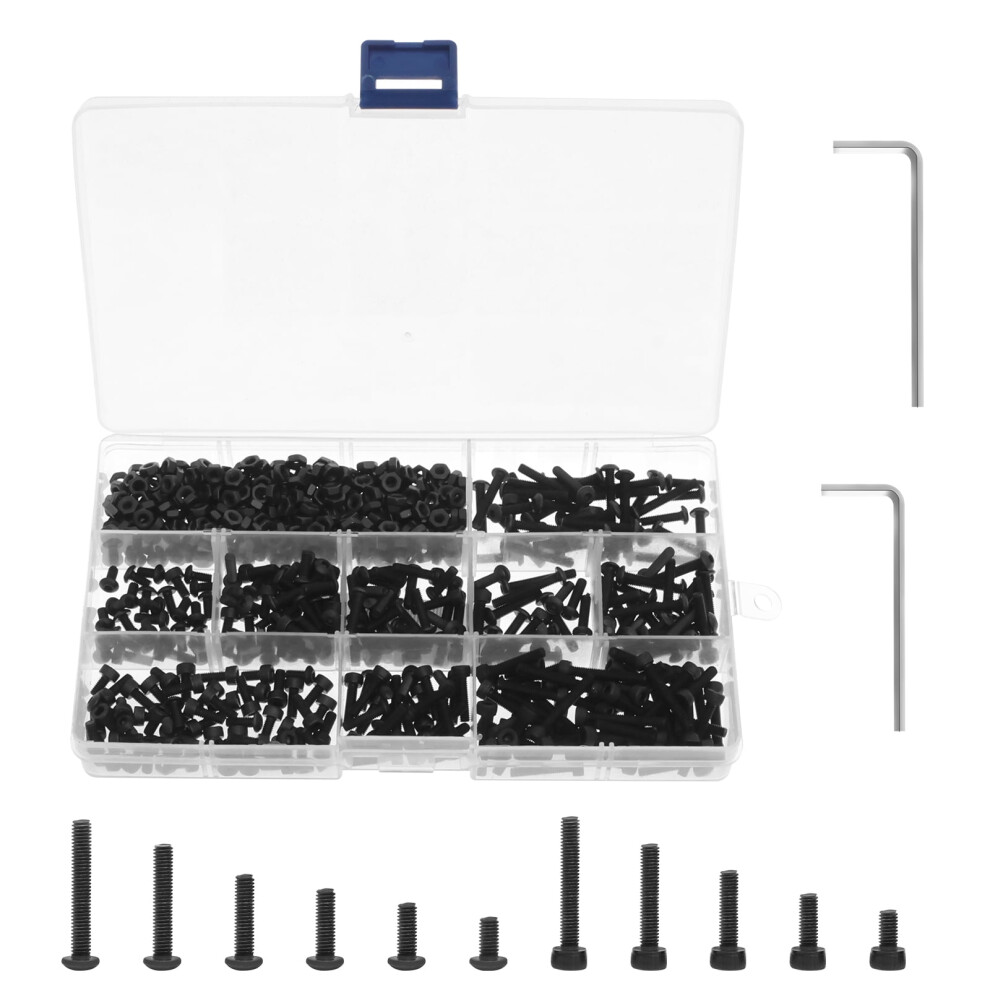 670Pcs Carbon Steel Metric Screw Assortment Kit Torque Efficient Hexagon Screw Assortment Kit Hexagon Metric Bolt Set For Car 9130661136853