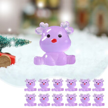 12-Pack Mini Luminous Reindeer Ornaments – Purple, Compatible with Christmas Trees, Indoor/Outdoor Use