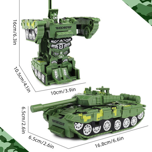 Robot char de combat transformable, jouet transformable en un clic, char de simulation mécha, compatible avec les activités STEM, cadeau 2