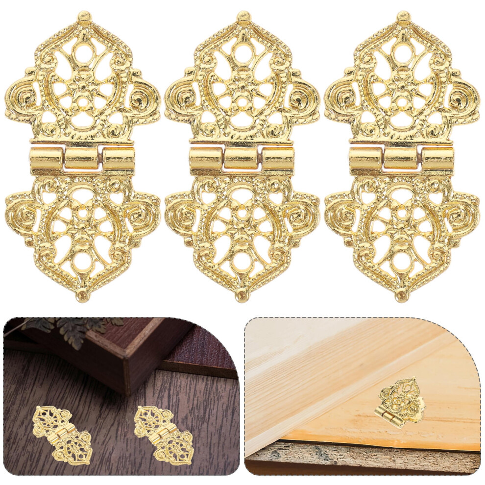 8Pcs Small Hinges Retro Decorative Hinges Vintage Bronze Printing Hinges Zinc Alloy Hinges For Wood Boxes Cabinets And Jewelry Boxes 9327961895263