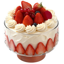 3.5L Glass Trifle Bowl with Wooden Stand – Versatile Serving Dish for Cake, Salad, Dessert – Easy to Clean, Perfect for Parties & Weddings