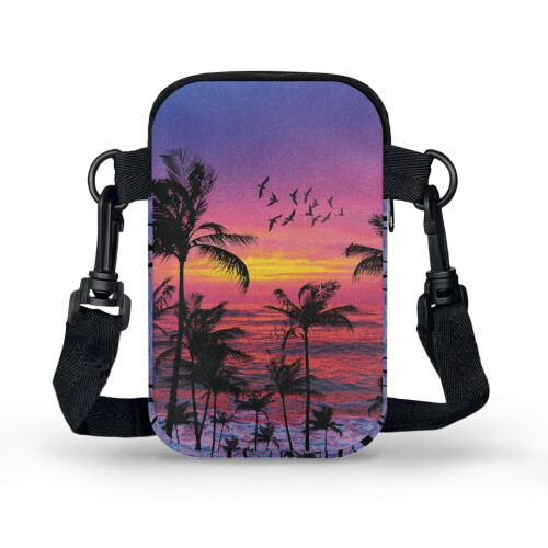 Τσάντα ώμου Tropical Sunset Silhouette από πολυεστέρα για γυναίκες 1