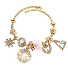 2.17" Cinnamoroll Charm Bracelet Jewelry - Family Cartoon Charm Bracelet Gifts for Women Girl - Ages 3+