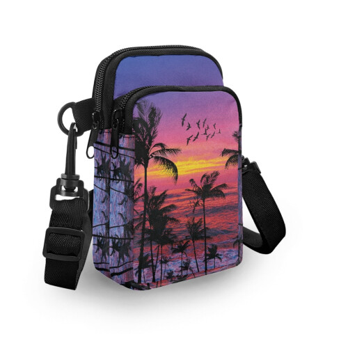 Τσάντα ώμου Tropical Sunset Silhouette από πολυεστέρα για γυναίκες 2