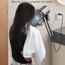Suction Cup Hair Dryer Holder, Wall-Mounted No-Drill ABS Stand with Cable Management – Compatible with Most Hair Dryers