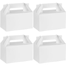 White Gable Gift Boxes with Handles 12 Pack