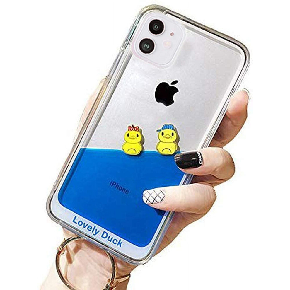 Liquid Case Compatible With Iphone 13 Â 3D Quicksand Glitter Soft Case For Women & Girls (Two Ducks) 9193271253242