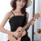 4Pièces Sangle Instrument Noir Oxford PU Solide Chic Ajustable 9