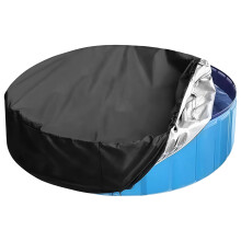 4FT Outdoor Pool Cover, Oxford Waterproof Cover for Round Bathtub, Horse Trough Cold Plunge Tub Cover, Easy Installation with Secure Windproof Design