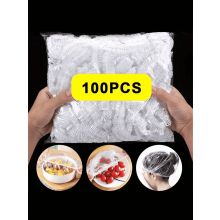 50/100/200 pièces Couvercles alimentaires extensibles réutilisables – Plastique élastique semi-transparent, pour restes, fruits et légumes