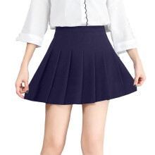 Girls Pleated Skirt Navy Elastic High Waist 8-9 Years