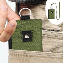 Minimalist RFID Blocking Small Wallet with ID Window,WaterResistant Zip Id Case Wallet with Lanyard Keychain for Cards,Cash,Travel,Women,Men