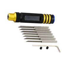 Versatile Model Kit Scriber Tool with 0.1-2.0mm Blades for Beginners to Advanced Modelers, for RC Vehicles & More