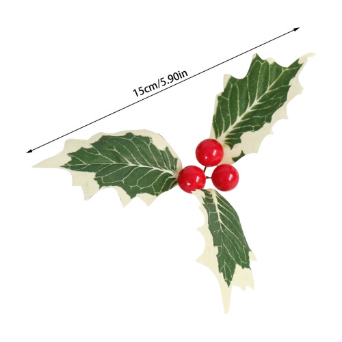 Ronds de serviette de Noël en forme de houx – Argent rustique, blanc et 2